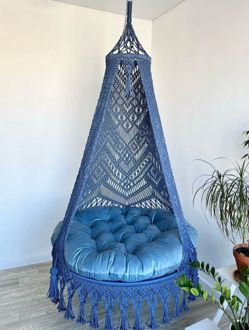 Luxuorious Swing, Macrame Hammock Chair, Macrame Round Swing, Hanging Cotton Macrame Hammock Chair, Macrame Swing Chair