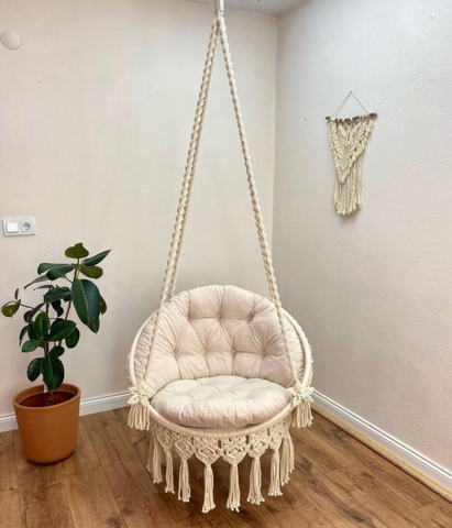 Hanging Cotton Macrame Hammock Chair, Macrame Swing Chair