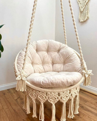 Hanging Cotton Macrame Hammock Chair, Macrame Swing Chair