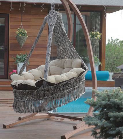 Macrame Swing Chair, Bohemian Hanging Chair, Macrame Hammock Chair