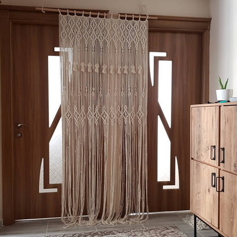 Door Curtain Bohemian Curtain Drapes, Door Window, Macrame Curtain