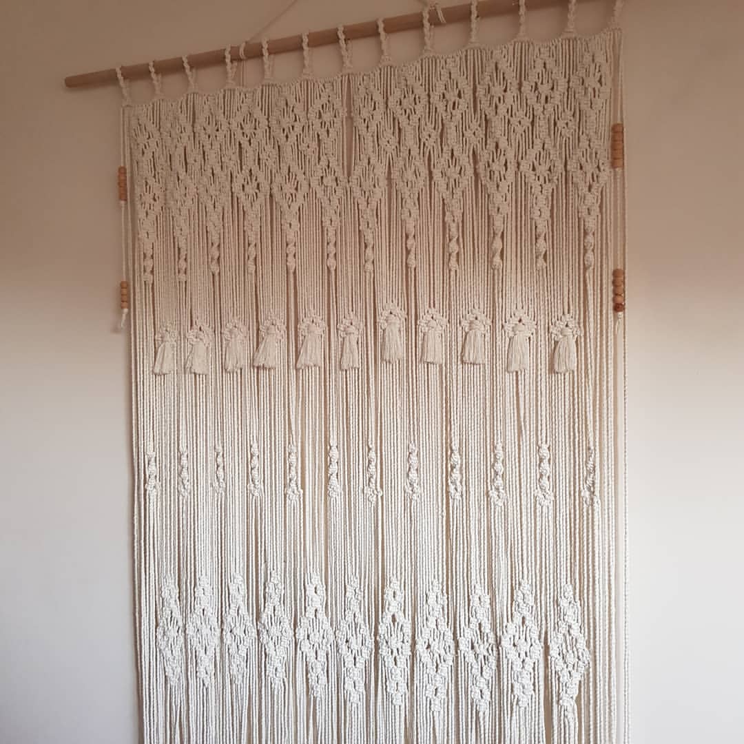 Handmade Beautiful Boho Macrame Wall Curtain Wall Hanging, Wedding decor