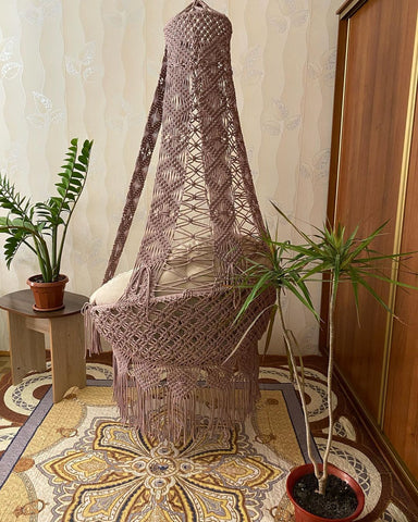 Home Decoration Beautiful Handmade Macrame Swing Chair, Hanging Hammock Chair