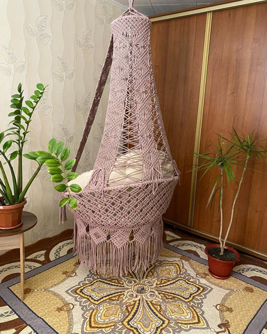 Home Decoration Beautiful Handmade Macrame Swing Chair, Hanging Hammock Chair
