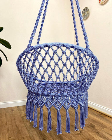 Handcrafted Macrame Hanging Swing Chair - Perfect for Garden, Patio, or Indoor Spaces