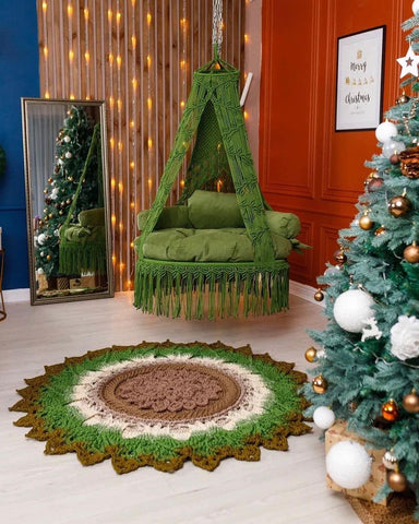 Christmas Beautiful Handmade Macrame Swing Chair, Hanging Hammock Chair
