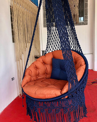Beautiful Color Swing indoor and outdoor Garden Swing, Macrame hammock, Hanging woven swing