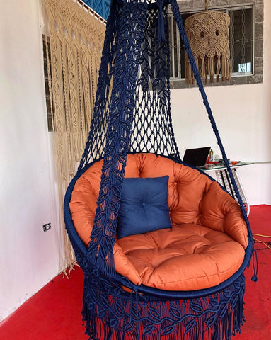 Beautiful Color Swing indoor and outdoor Garden Swing, Macrame hammock, Hanging woven swing