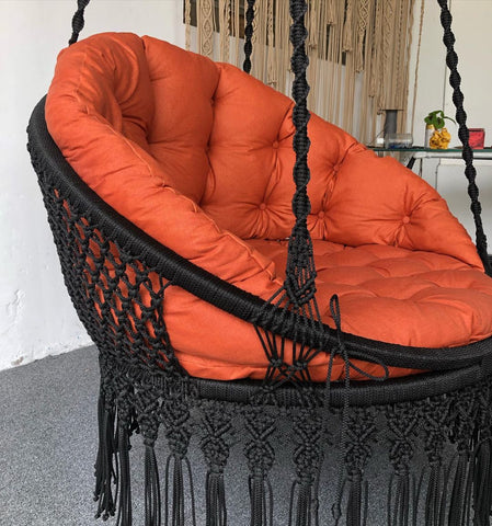 Beautiful Garden Macrame swing, Macrame hammock, Hanging woven swing