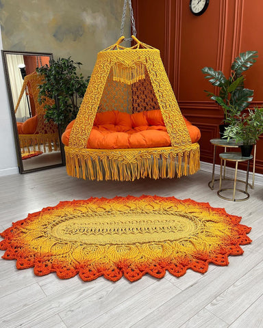 Handcraft Large Handmade Large Swing Sofa, Hanging Swing Chair Indoor and Outdoor Swing