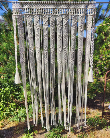 Curtain Bohemian Curtain Drapes, Door Window, Macrame Curtain