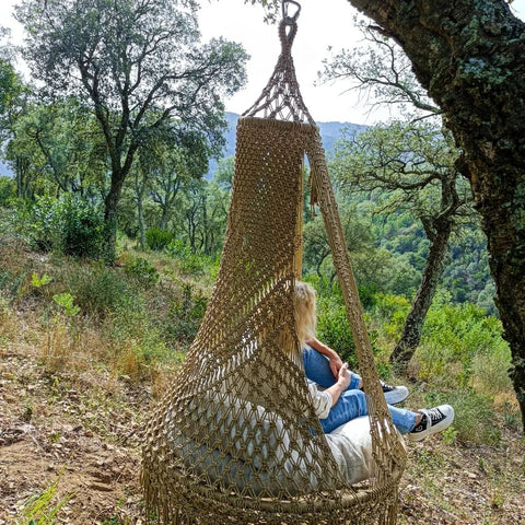 Outside Hanging Beautiful Macrame Swing Chair, Hanging Hammock Swing Chair Garden Hanging Chair
