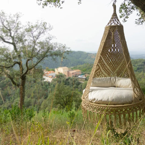 Outside Hanging Beautiful Macrame Swing Chair, Hanging Hammock Swing Chair Garden Hanging Chair