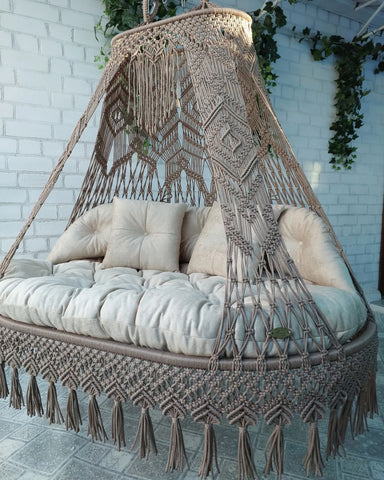 Handmade Macrame Swing Chair, Hanging Chair, Indoor and Outdoor Swing