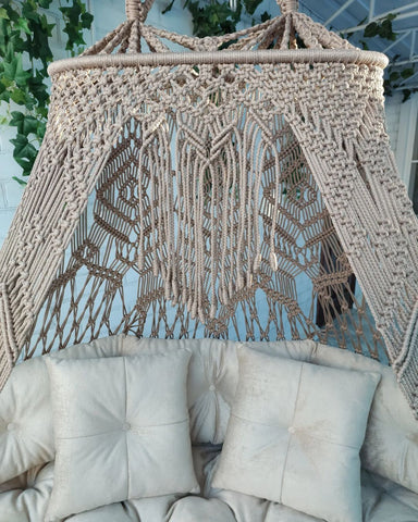 Handmade Macrame Swing Chair, Hanging Chair, Indoor and Outdoor Swing