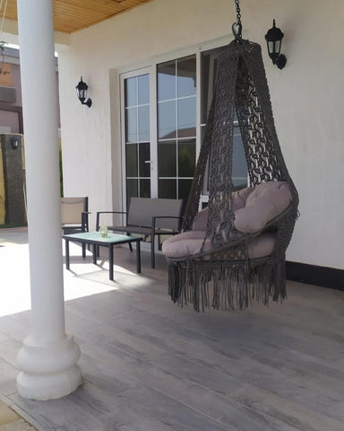 Beautiful Hanging Macrame Round Swing, Macrame Swing Chair, Outdoor Indoor Swing, Hanging Chair