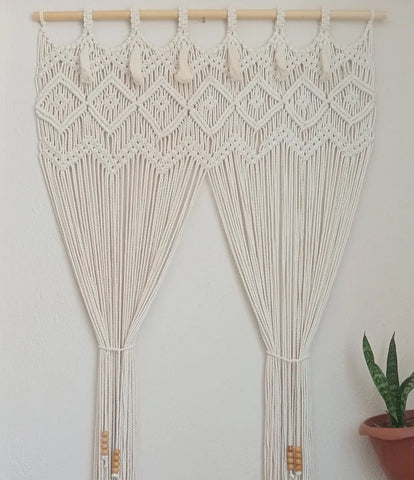Wall Cotton Curtain Boho Macrame Wall Curtain Wall Hanging, Wedding Decor