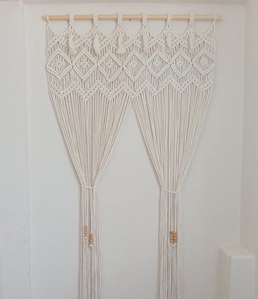 Wall Cotton Curtain Boho Macrame Wall Curtain Wall Hanging, Wedding Decor