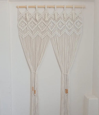 Wall Cotton Curtain Boho Macrame Wall Curtain Wall Hanging, Wedding Decor
