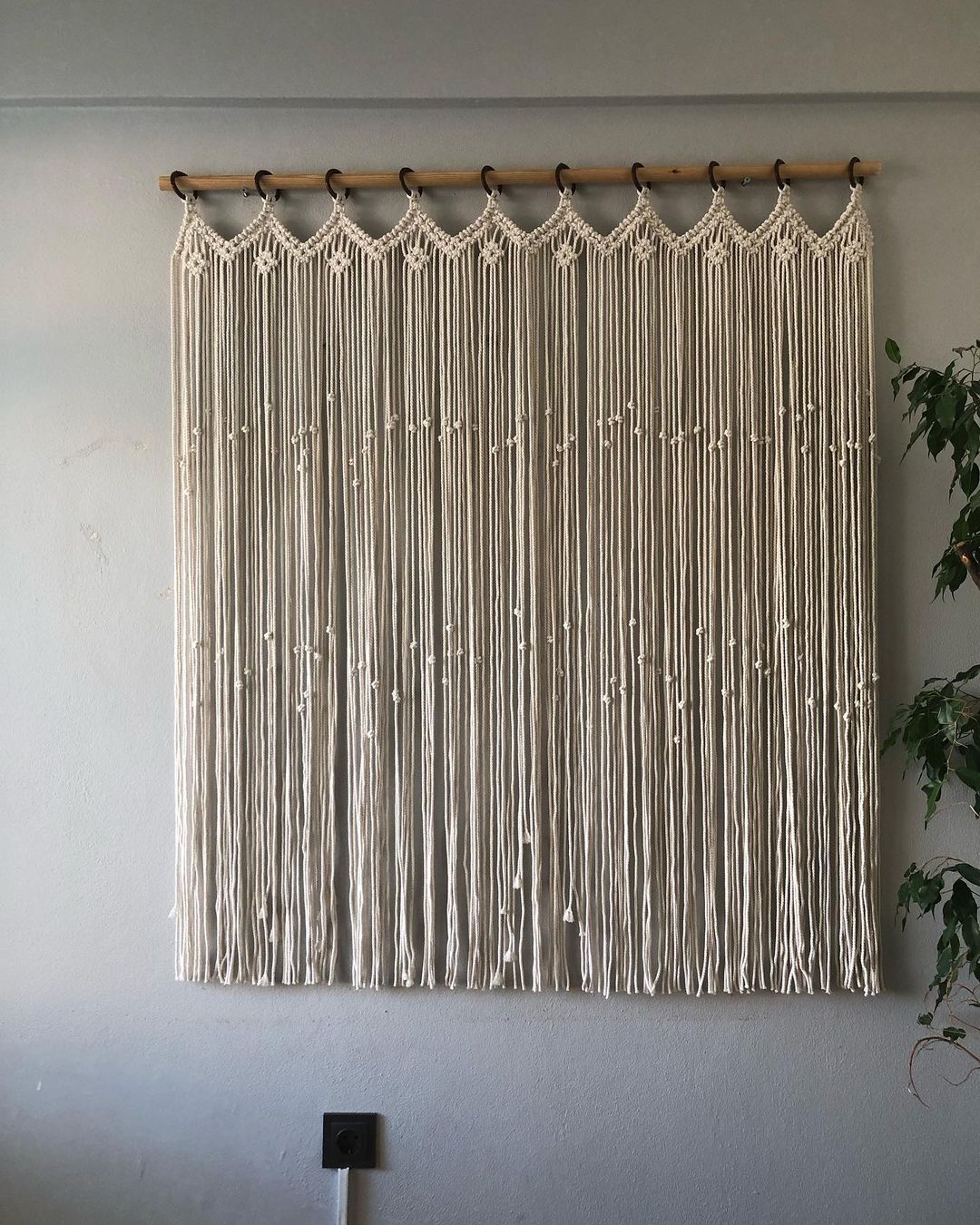 Cotton Wall Curtain, Macrame Curtain, Boho Macrame Wall Curtain Wall Hanging