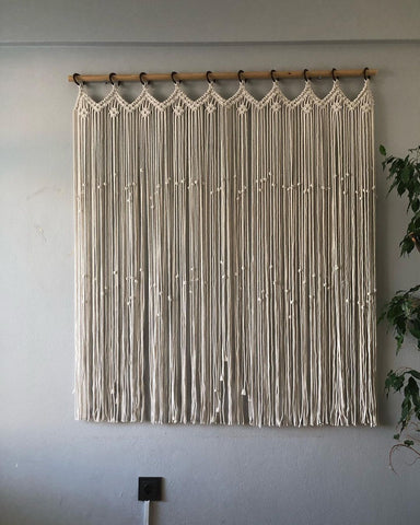 Cotton Wall Curtain, Macrame Curtain, Boho Macrame Wall Curtain Wall Hanging