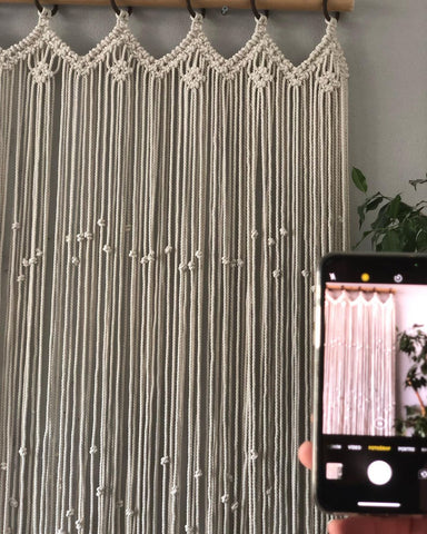 Cotton Wall Curtain, Macrame Curtain, Boho Macrame Wall Curtain Wall Hanging