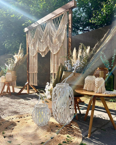 Handmade Beautiful Macrame Large Curtain Bohemian Decoration Wall Arch Backdrop Wedding Wall Hanging With Chair Covers