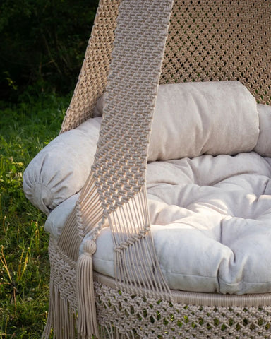 Indoor and Outdoor Bohemian Macrame Swing Chair, Hanging Hammock Swing Chair