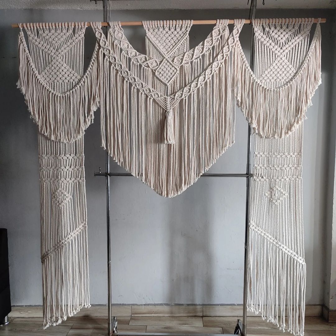Handmade Backdrop Curtain Decoration Wall Tapestry Arch Backdrop Wedding Wall Hanging