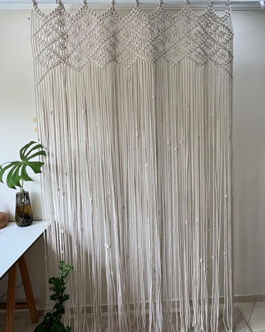 Handmade Hanging Macrame Curtain, Macramé Wall Curtain, Wall Decoration