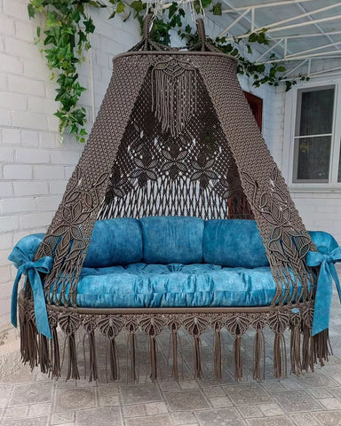 Handmade Macrame Swing Chair, Hanging Hammock Chair
