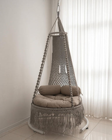 Indoor and Outdoor Macrame Swing Chair, Hanging Hammock Swing Chair, Garden Chair