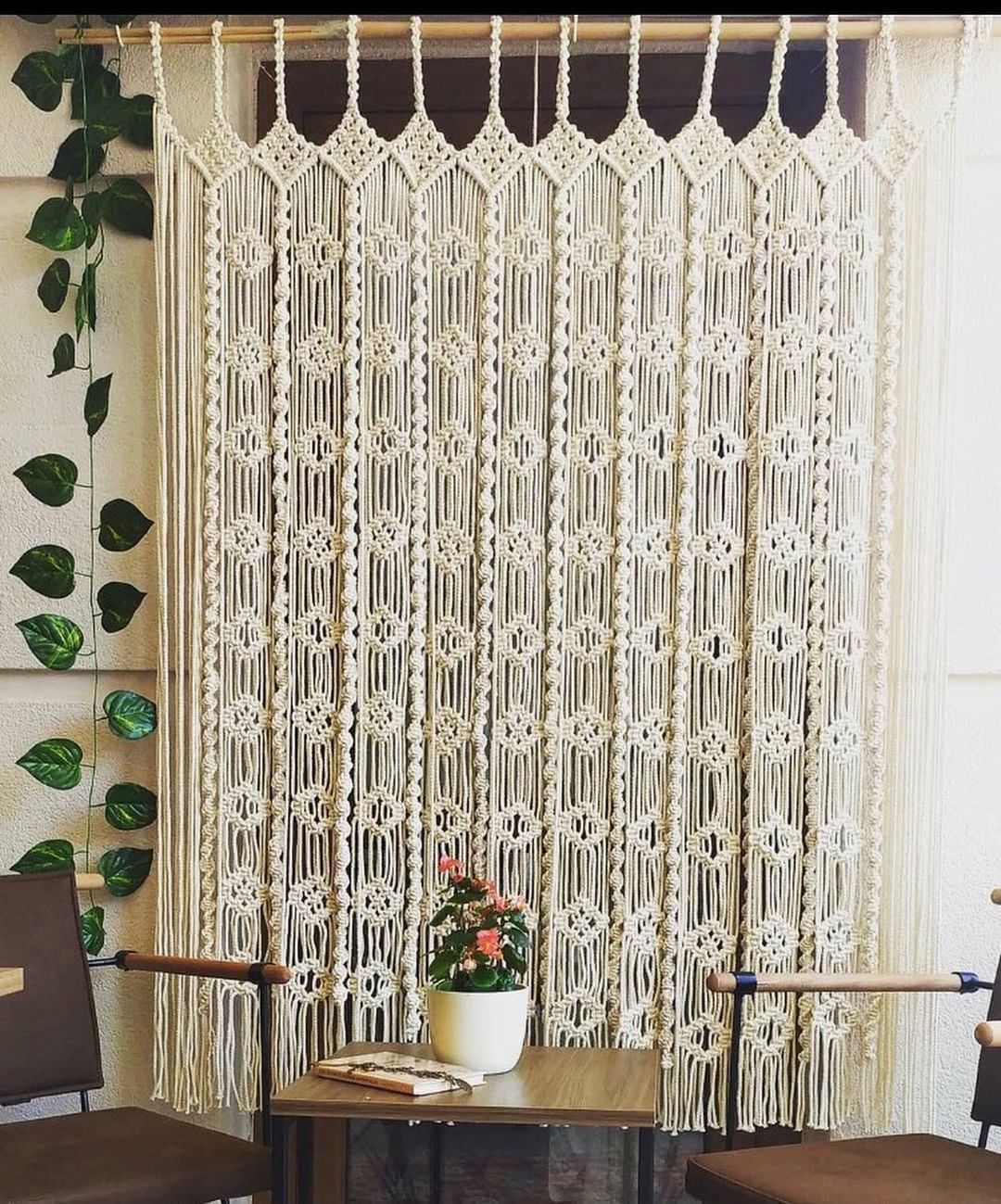 Wall Curtain, Macrame Curtain, Boho Macrame Wall Curtain Wall Hanging