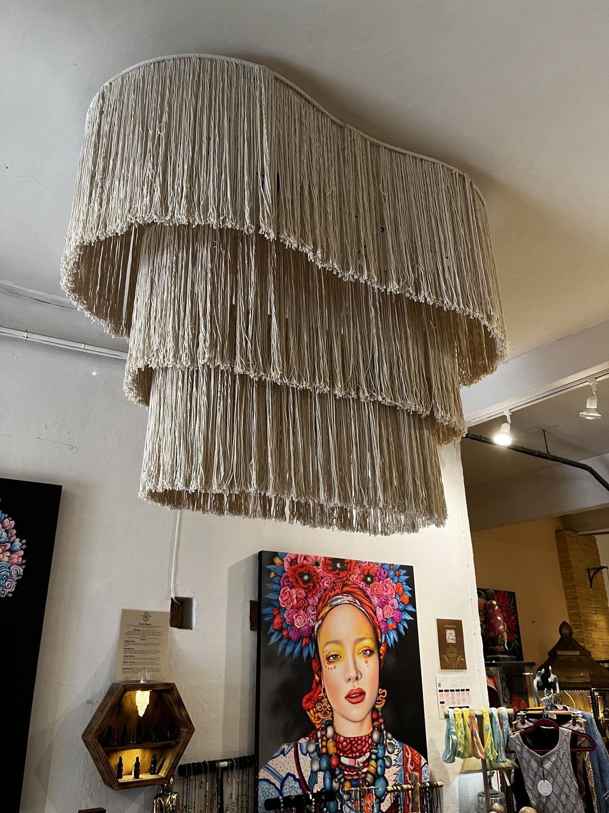 Monumental Artisan Handmade Macramé Chandelier | Large Obakki Inspired Boho Hanging Light