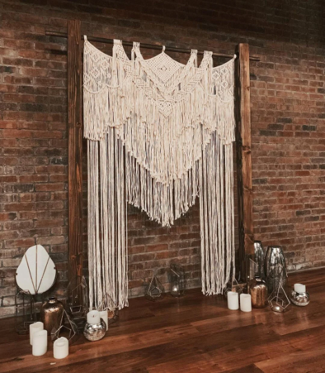 Handmade Macrame Large Curtain Bohemian Decoration Wall Tapestry Arch Backdrop Wedding Wall Hanging