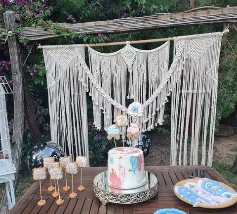 Handmade Macrame Wedding Backdrop for Bohemian Decor