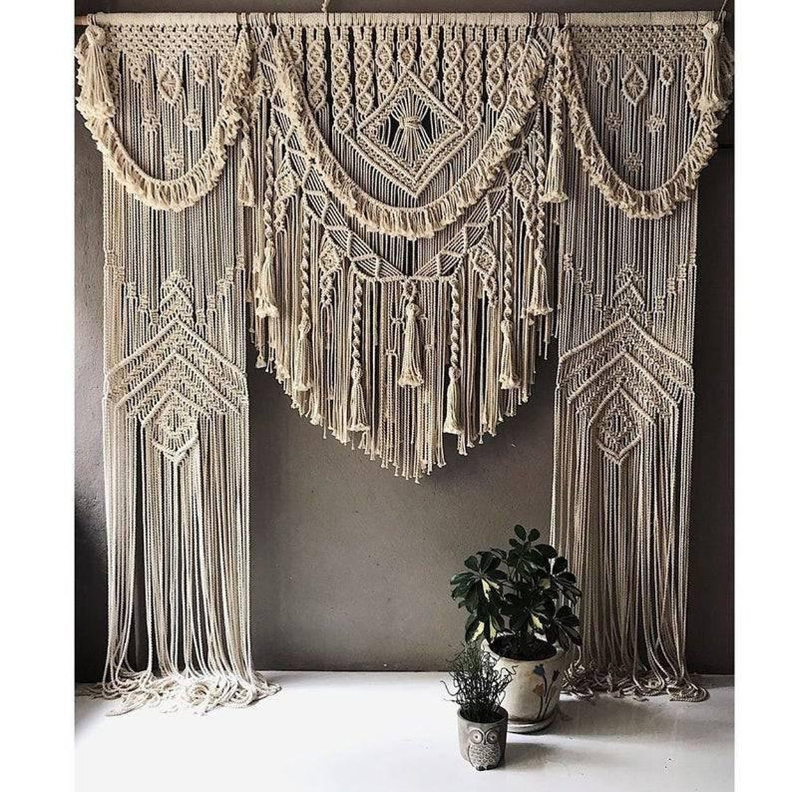 Handmade Macrame Large Curtain